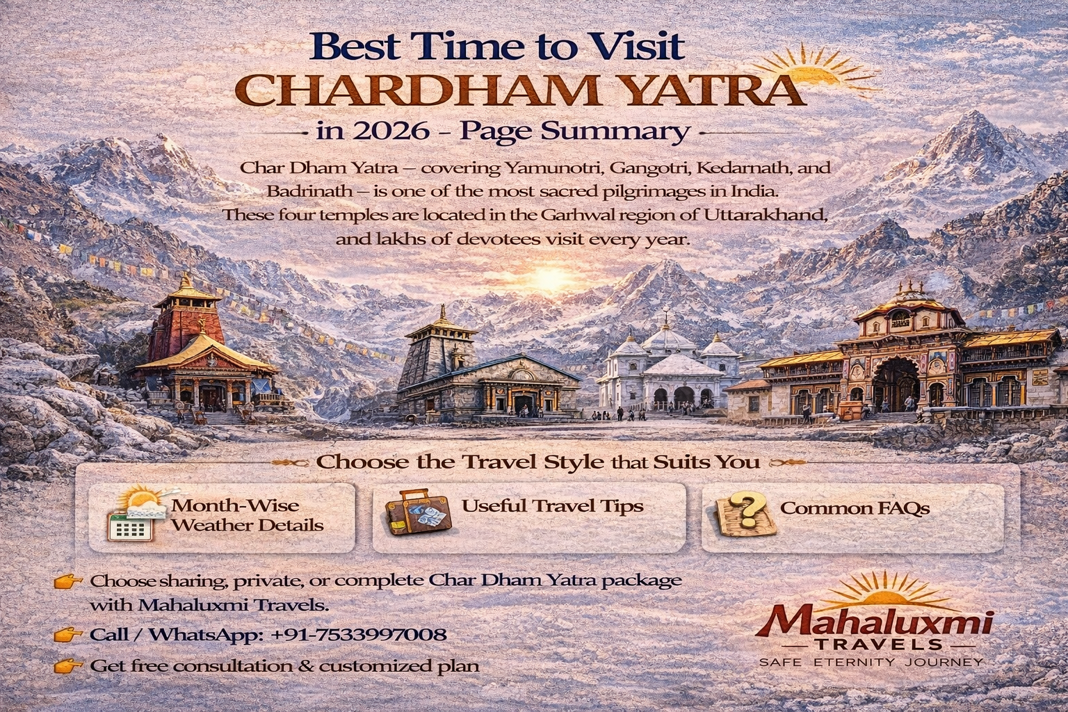 best time to visit char dham yatra 2026 month wise weather travel guide