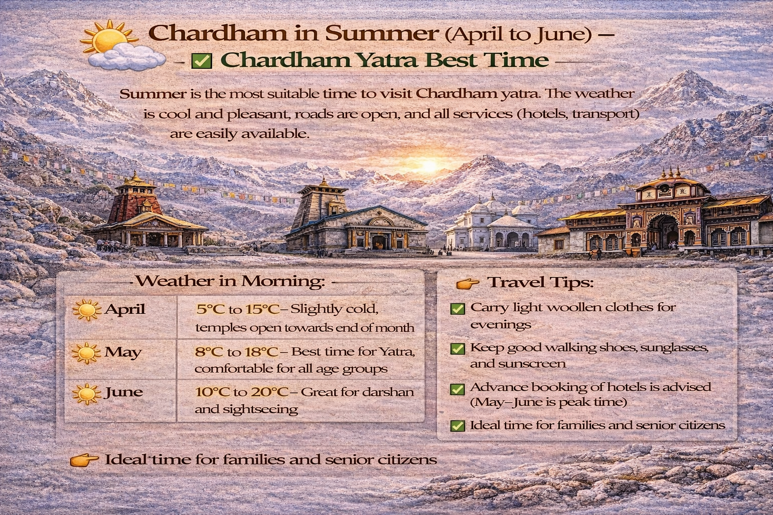 char dham yatra in summer best time april june weather travel guide