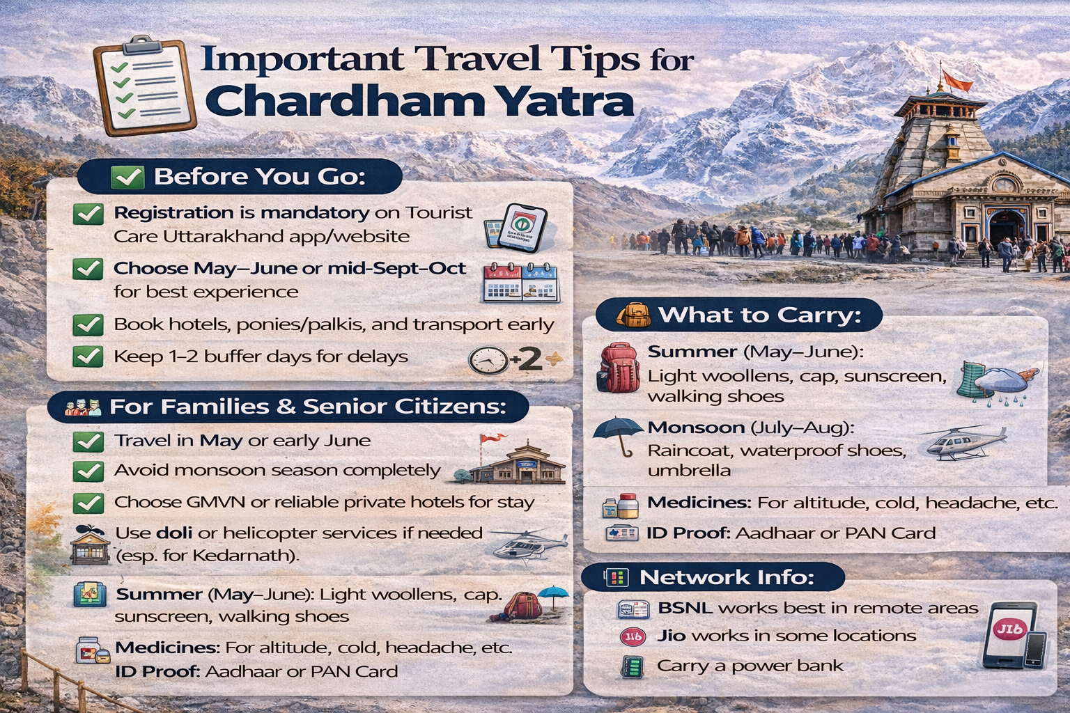 important travel tips char dham yatra registration packing network guide