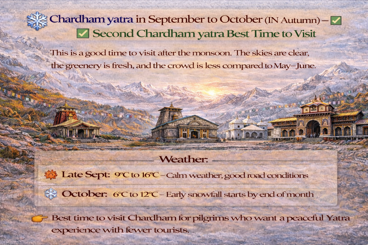 autumn char dham yatra september october peaceful pilgrimage weather guide