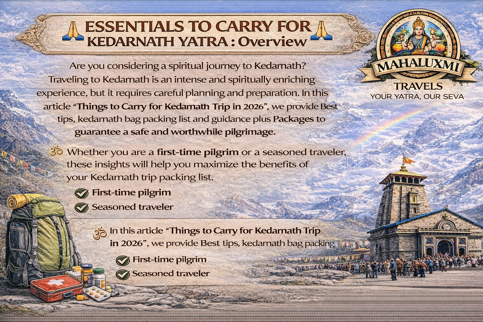 essentials to carry kedarnath yatra overview packing list travel tips kedarnath trip