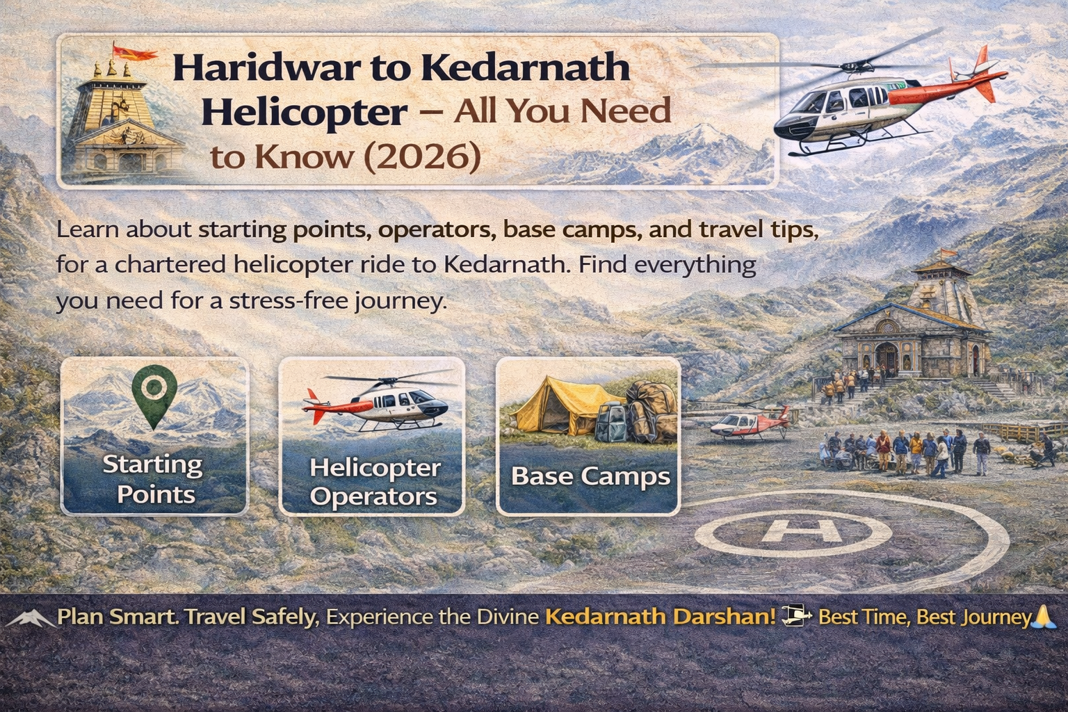 haridwar to kedarnath helicopter booking guide 2026 starting points operators travel tips