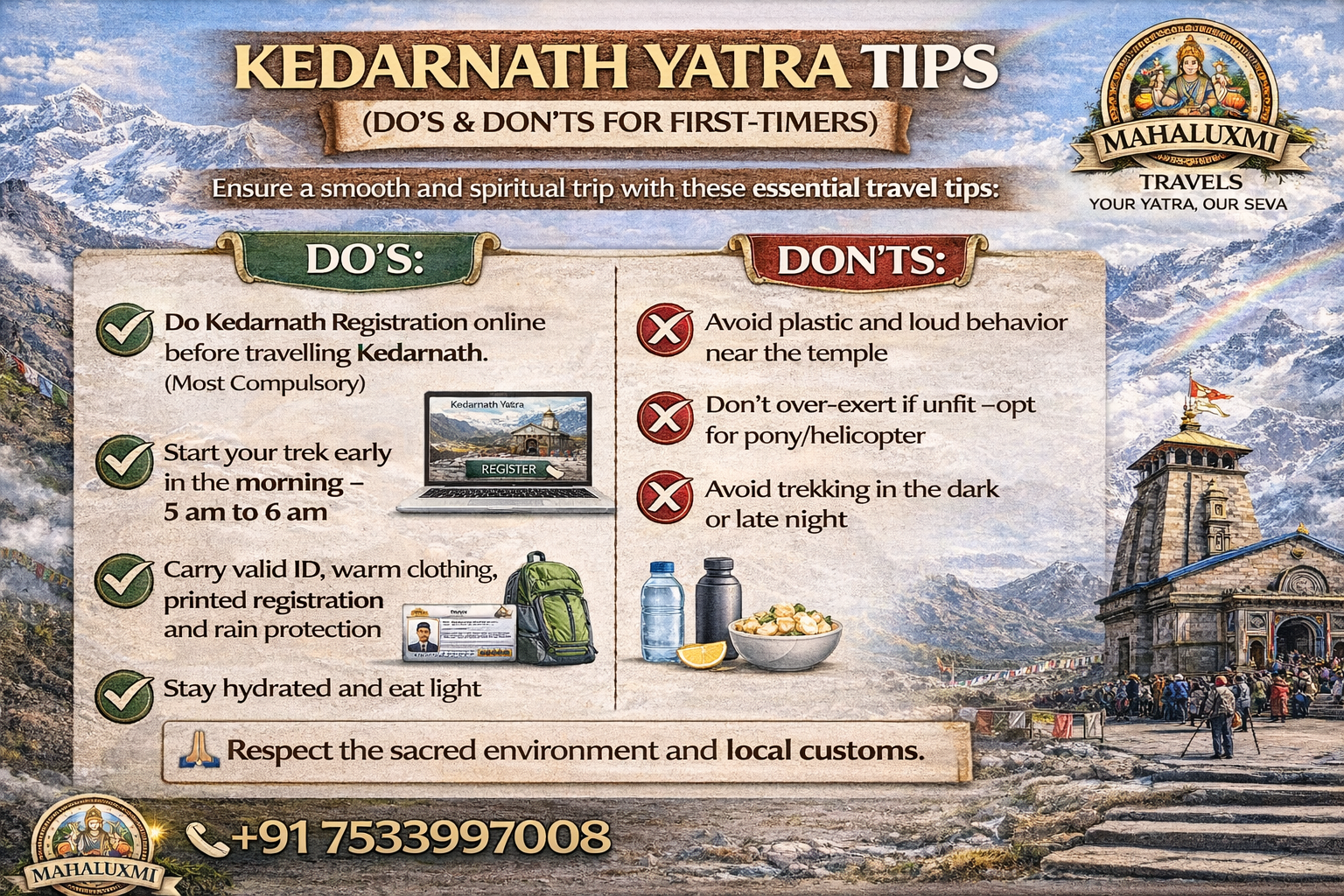 kedarnath yatra tips dos and donts first time travel guide registration trekking safety tips