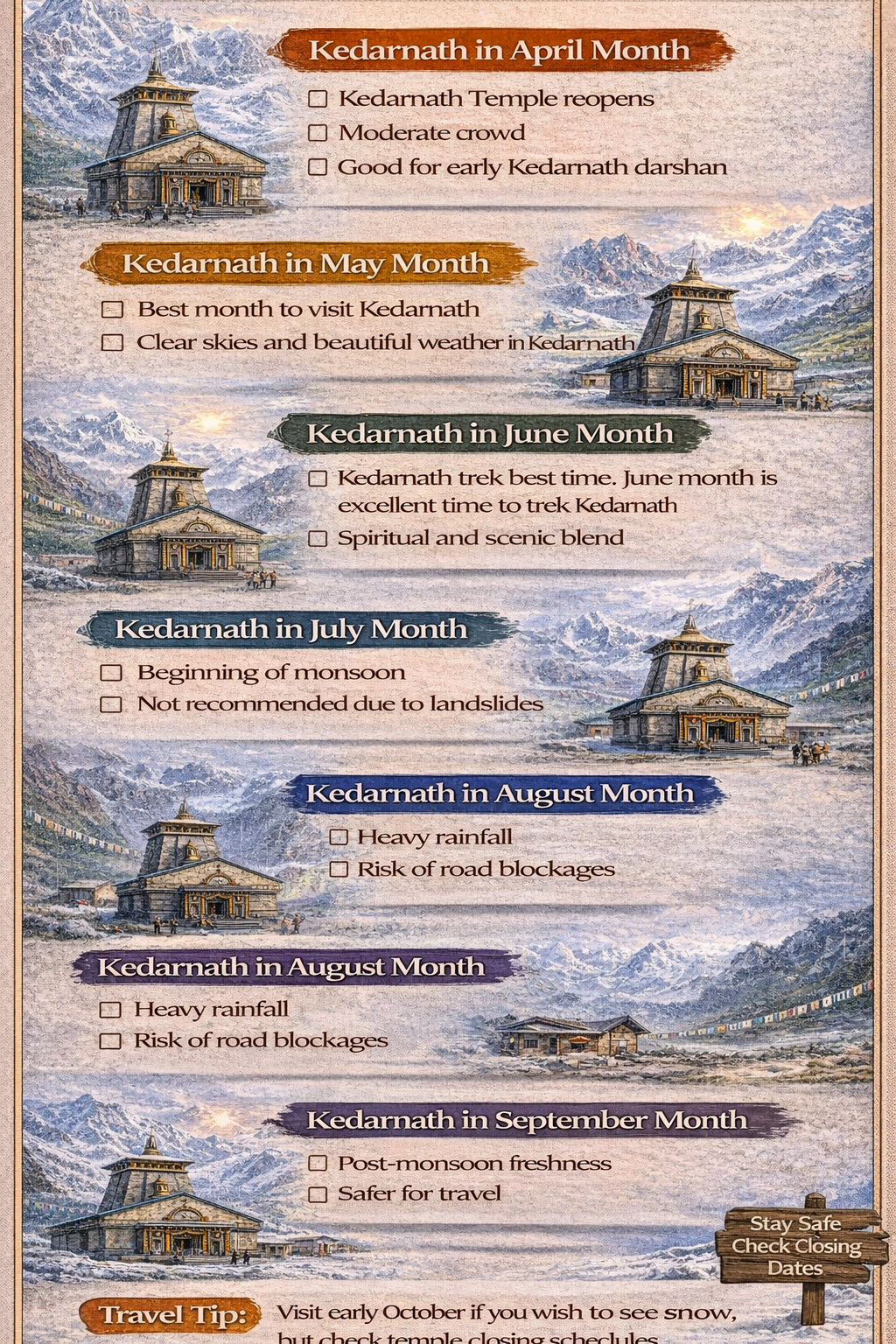 month wise kedarnath travel plan best time to visit kedarnath april to november guide