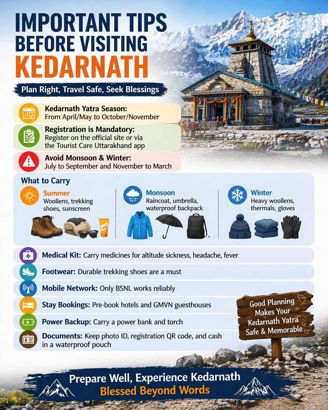 important tips before visiting kedarnath yatra registration packing travel guide