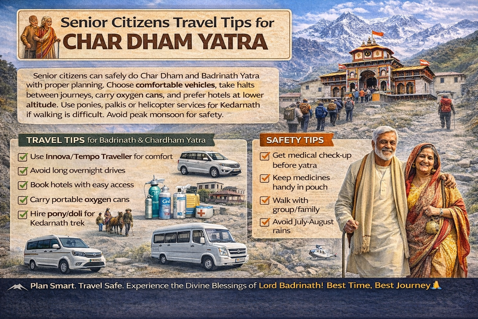 senior citizens travel tips char dham yatra badrinath kedarnath safety guide